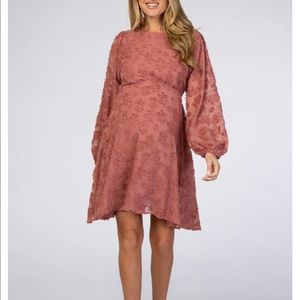 Mauve chiffon floral maternity pinkblush dress